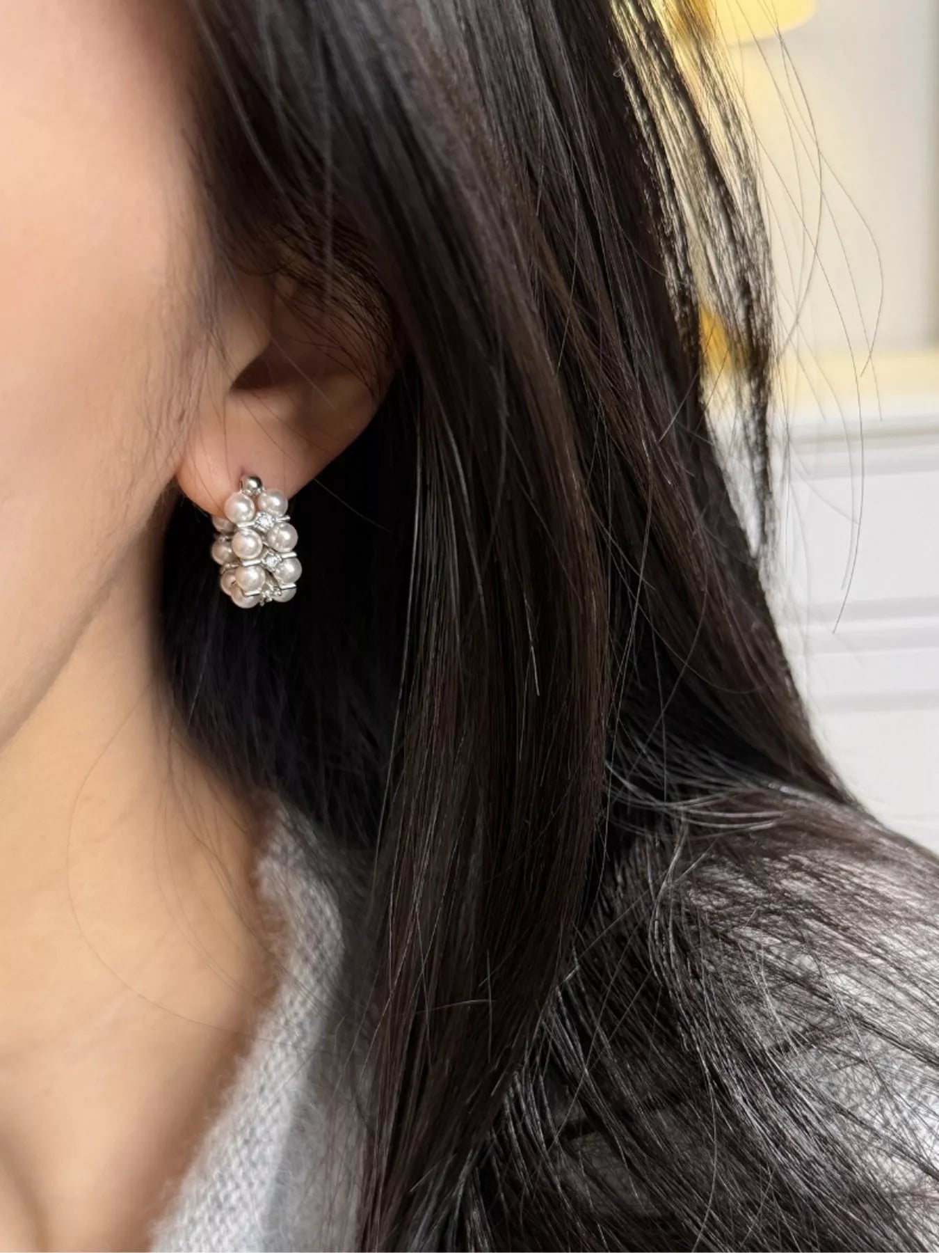 Pearl Hoop Earrings