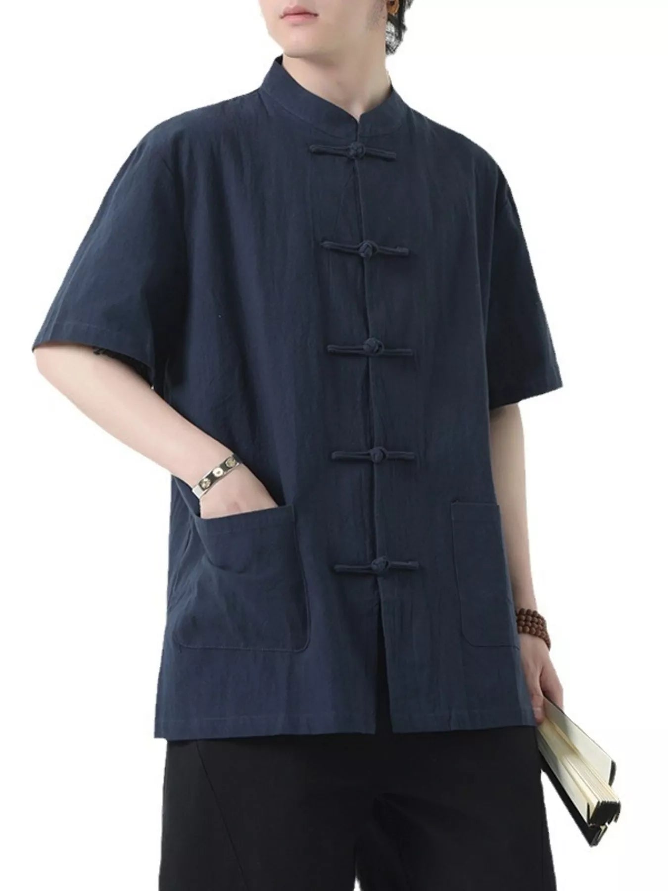 Men's Plus Size Chinese Style Short-Sleeve Shirt