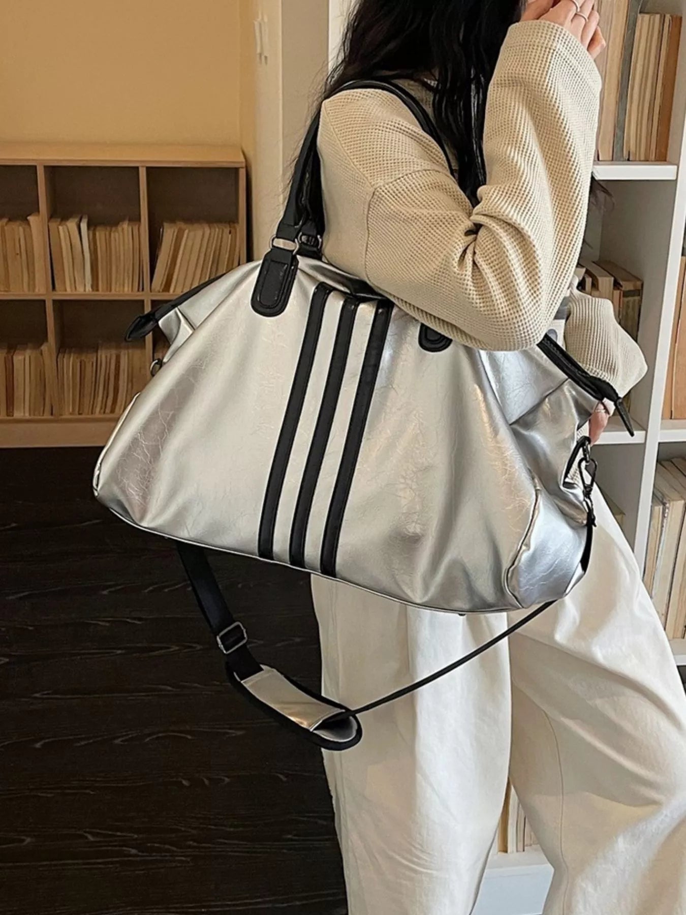 Duffle Bag with Three Stripes