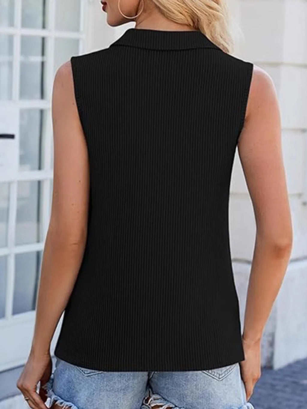 Half Zip Sleeveless Tank