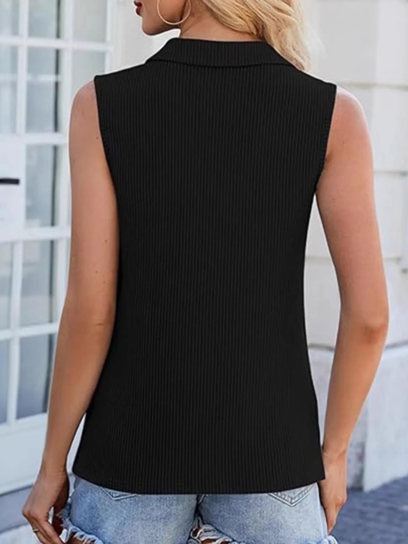 Half Zip Sleeveless Tank