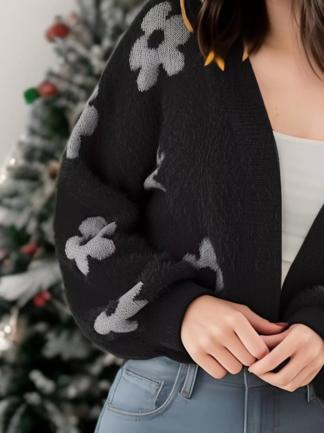 Floral Open Front Cardigan