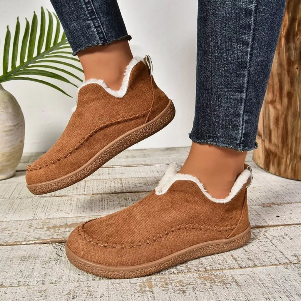 Round Toe Sherpa-Lined Slip-Ons