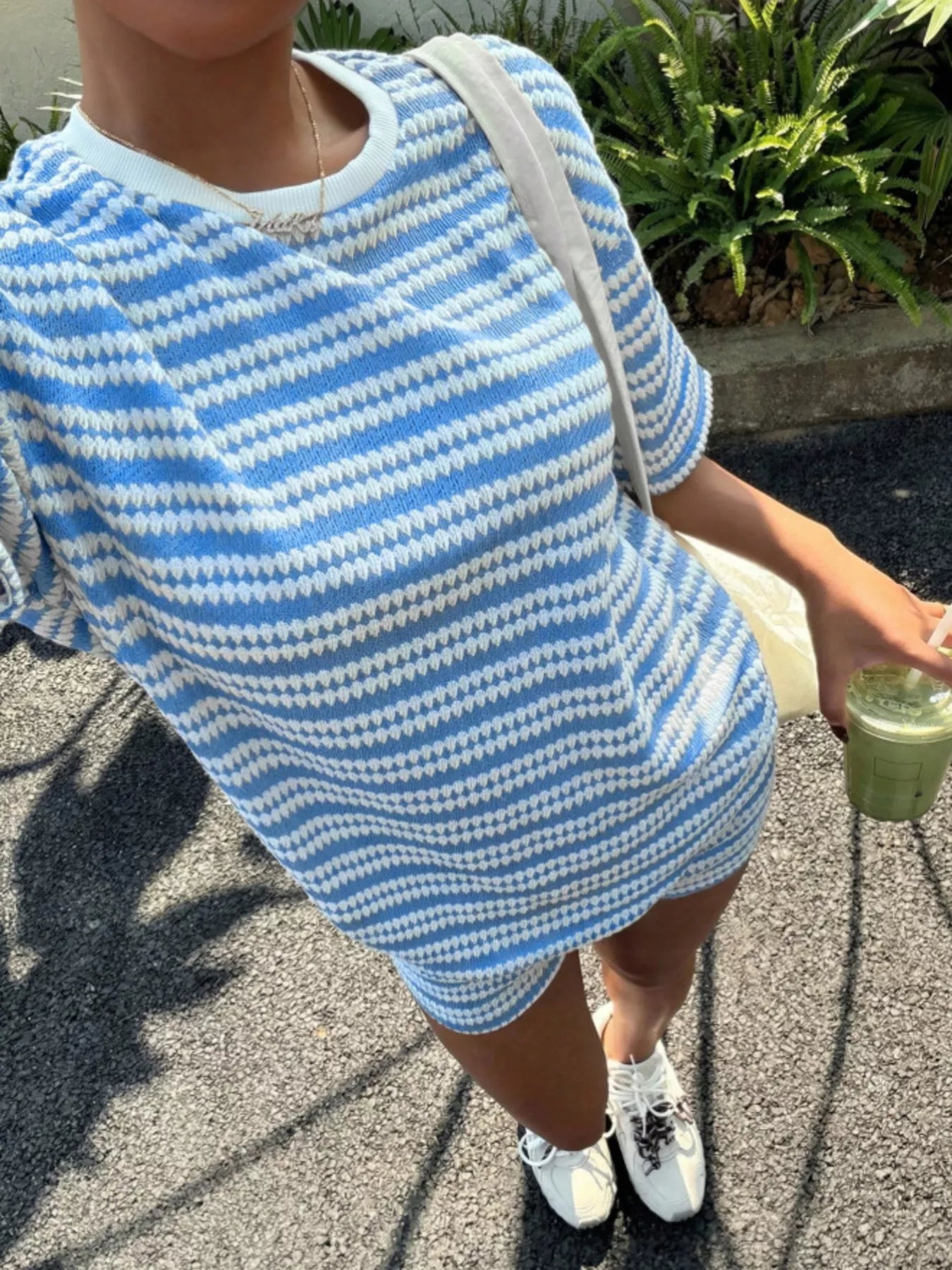 Striped Short Sleeve Top and Shorts Set
