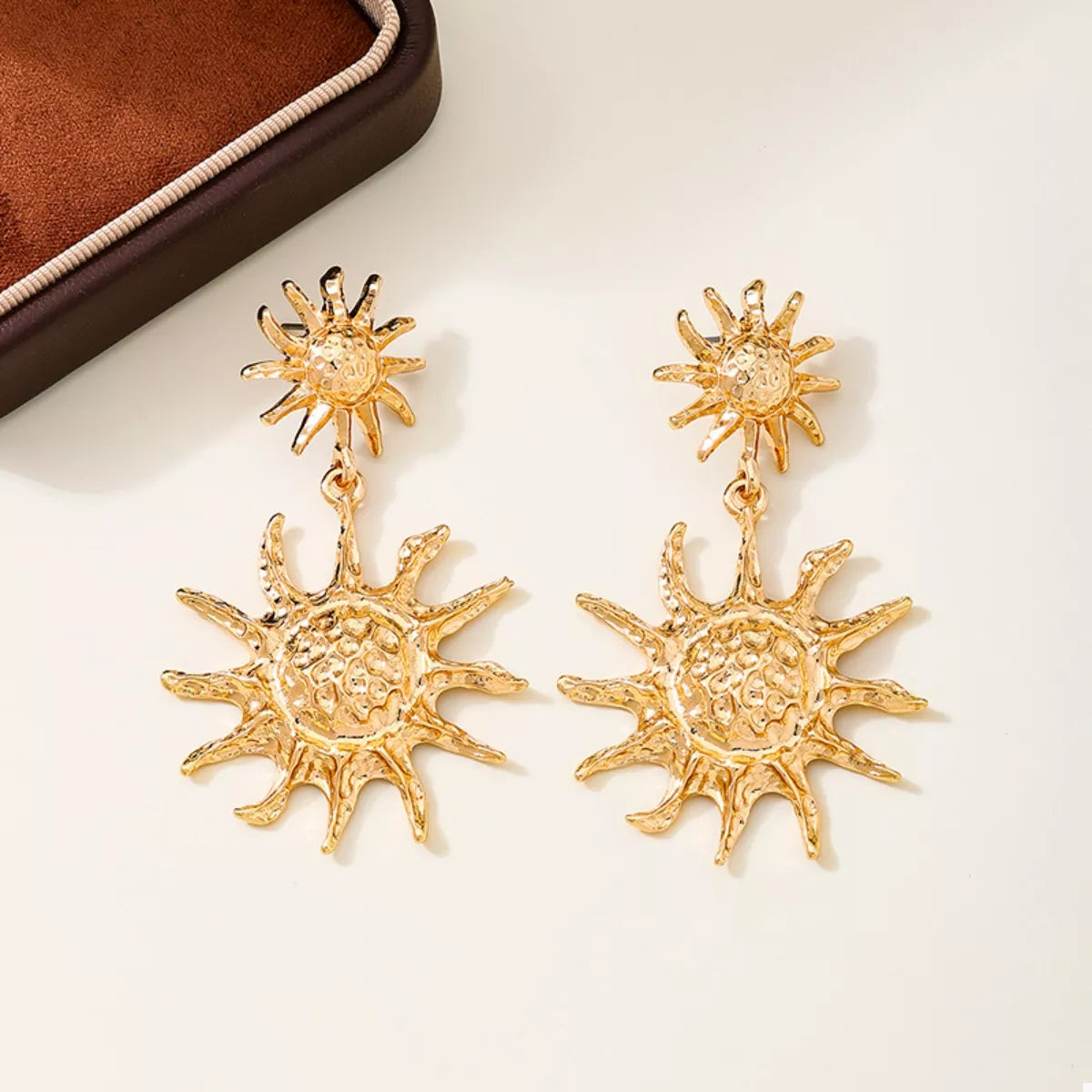 18K Gold-Plated Sun Burst Drop Earrings