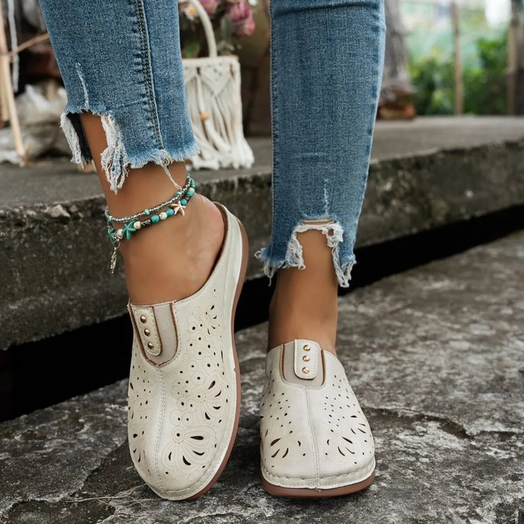 Round Toe Cutout Slip-Ons