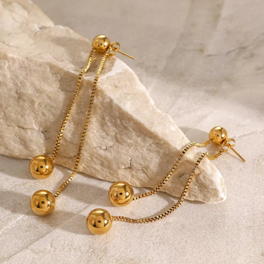 18K Gold-Plated Ball Drop Earrings