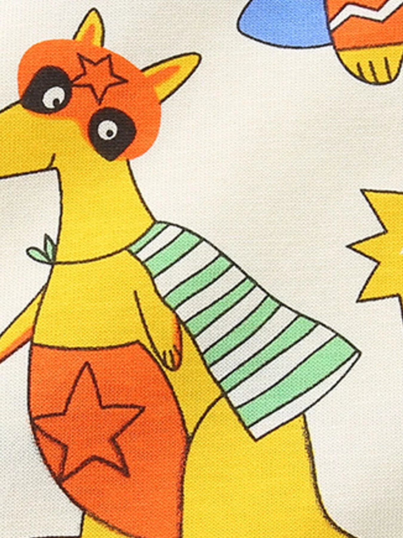 Children's Cartoon Animal Print Tee and Shorts Set