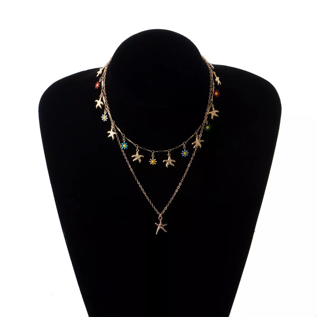 Starfish Charm Double Layered Necklace