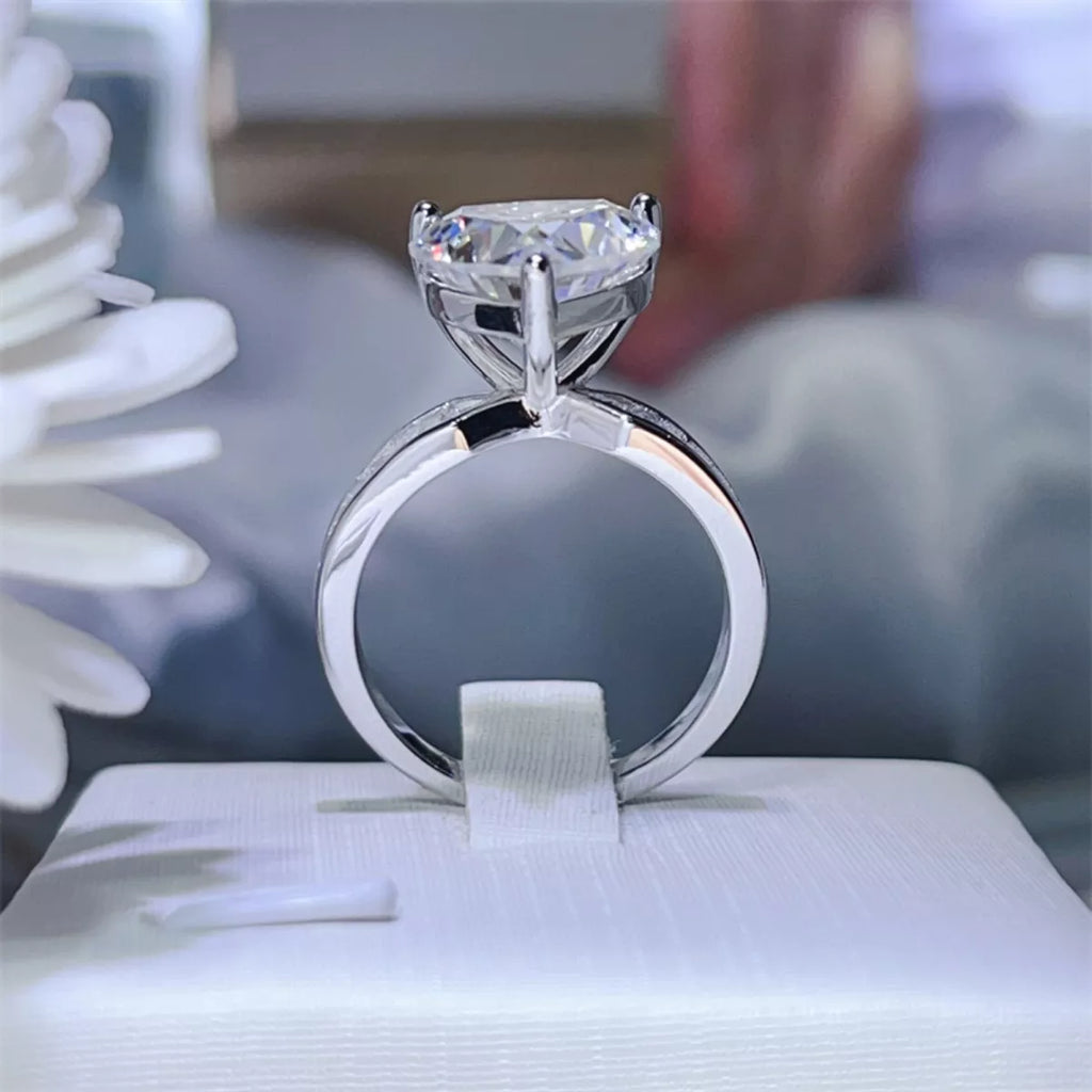 5 Carat Moissanite 925 Sterling Silver Heart Ring