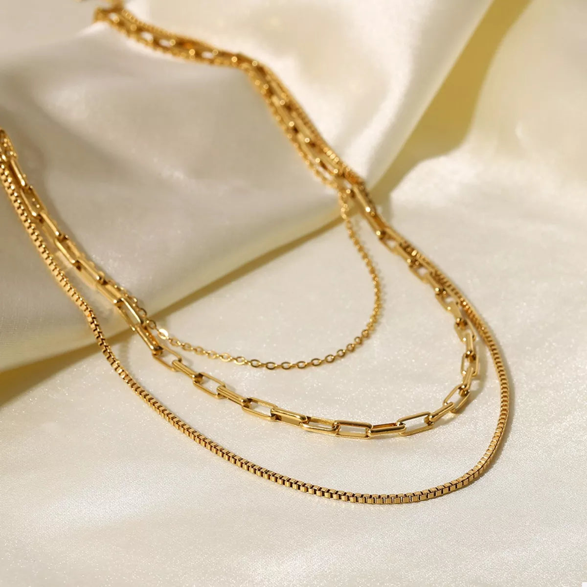18K Gold-Plated Three Layered Necklace