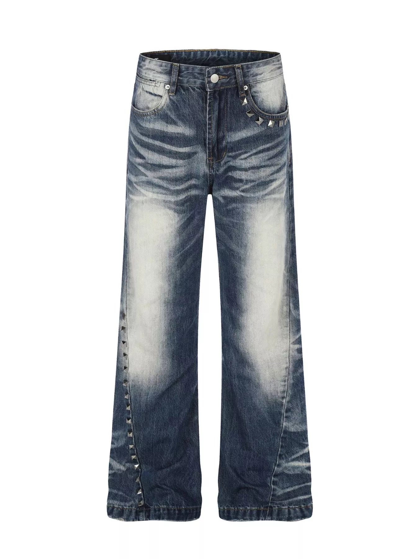 Men's Studded Washed Bootcut Jeans