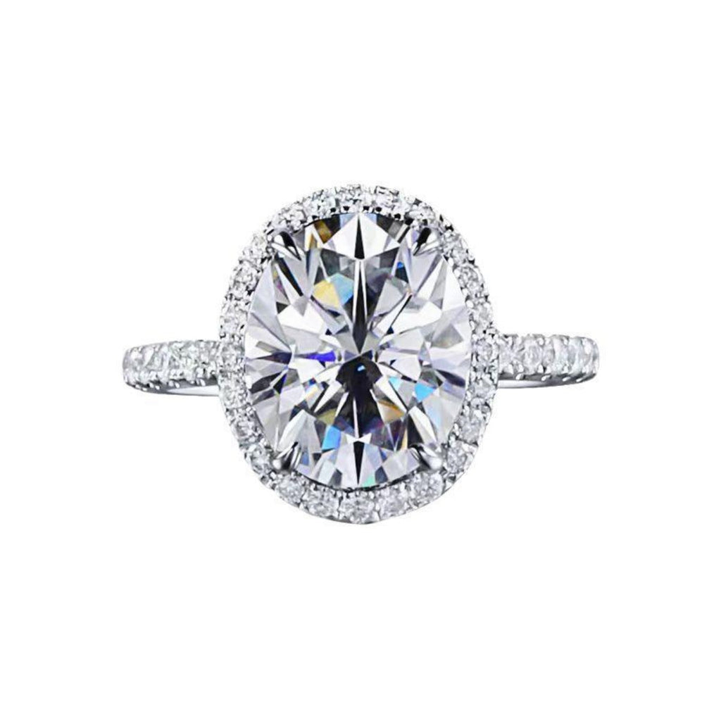 2 Carat Moissanite 925 Sterling Silver Oval Ring