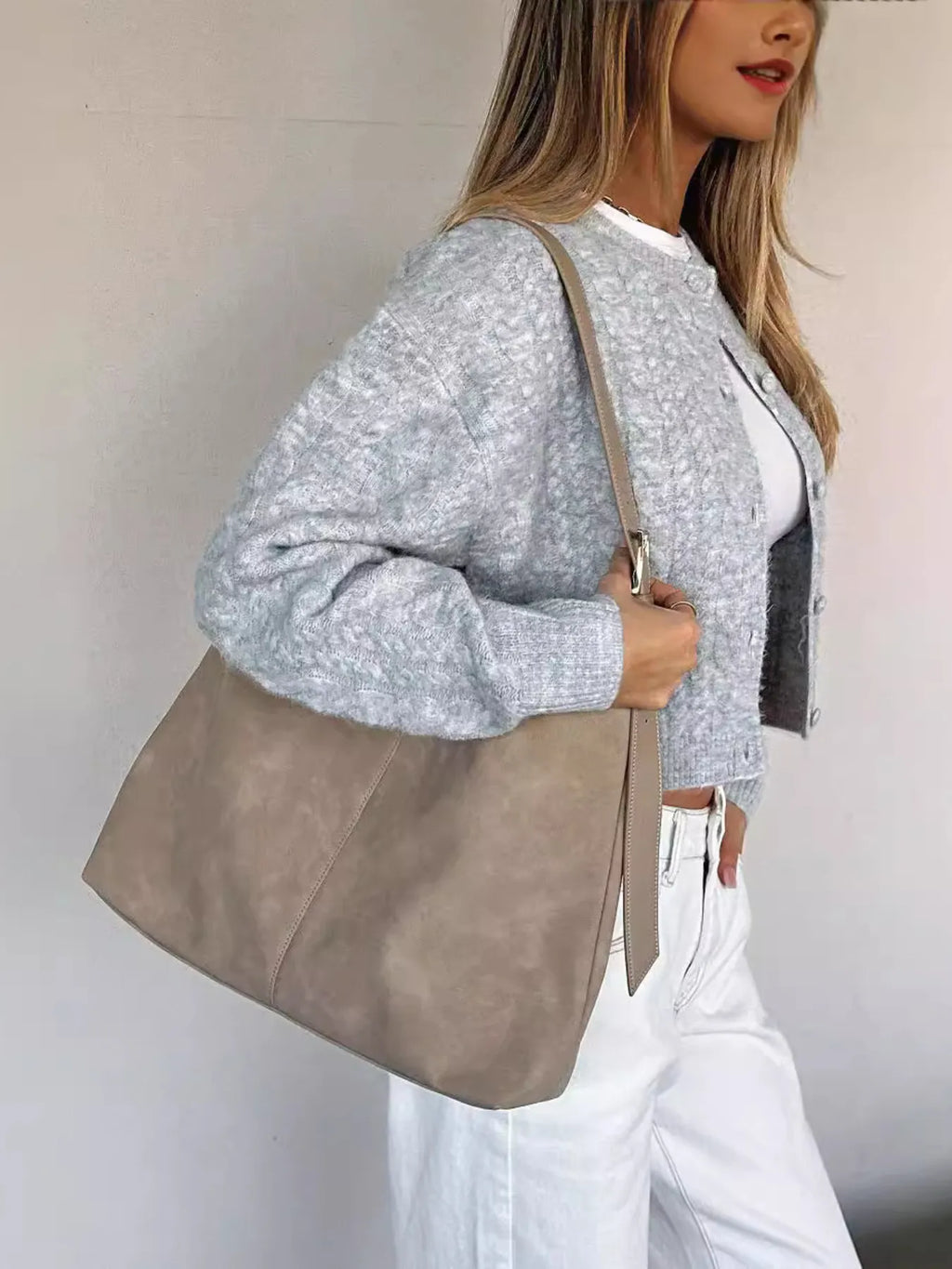 Cable Knit Button-Up Cardigan