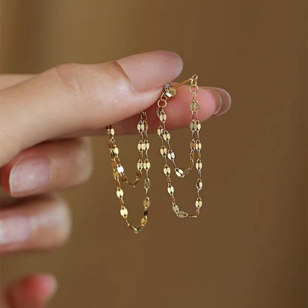 18K Gold-Plated Chain Earrings