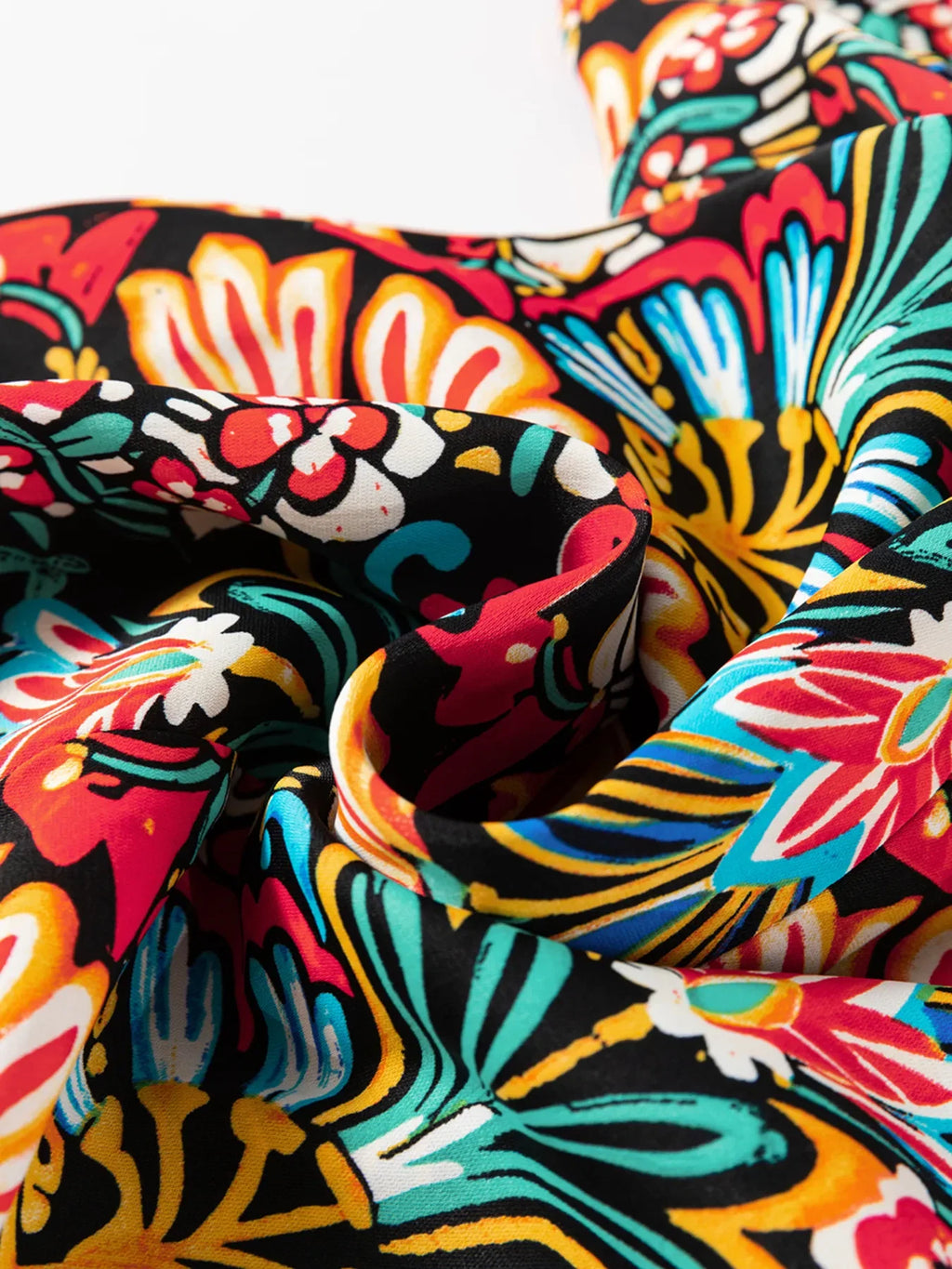 Floral Print Thin Straps High Waist Maxi Dress