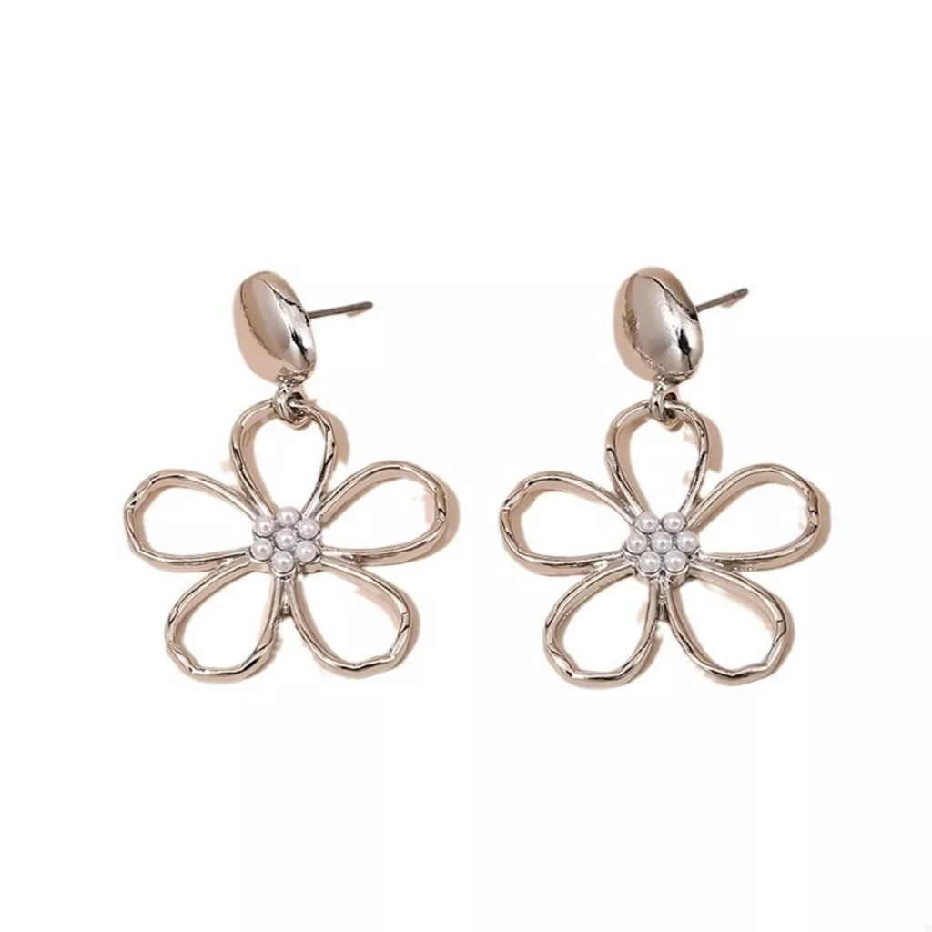 Alloy Flower Drop Earrings