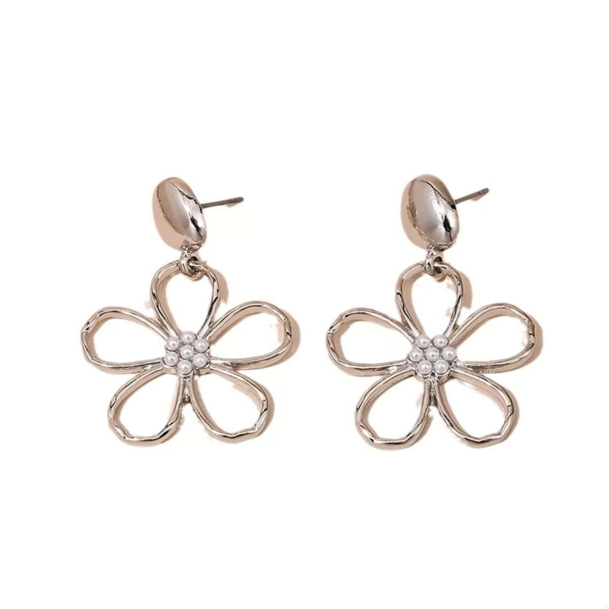 Alloy Flower Drop Earrings