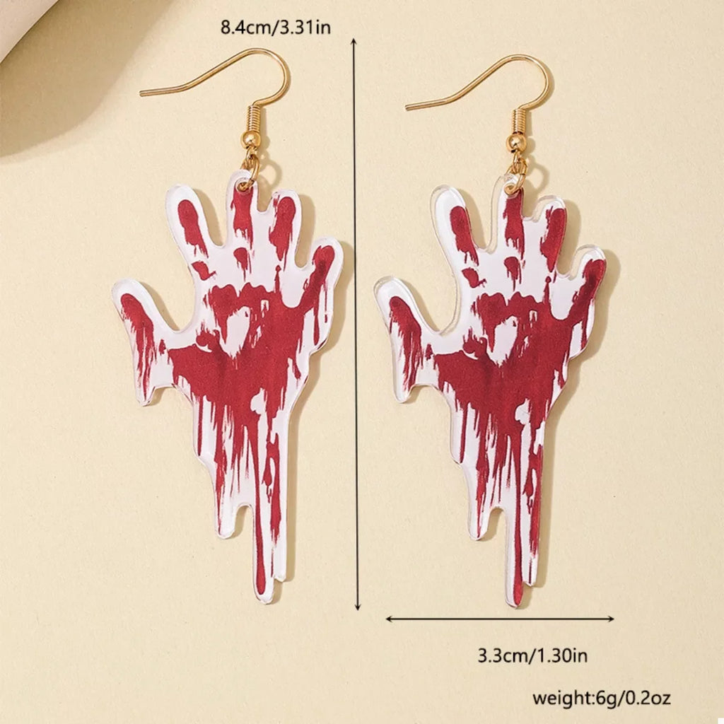 Halloween Bloody Hand Dangle Earrings