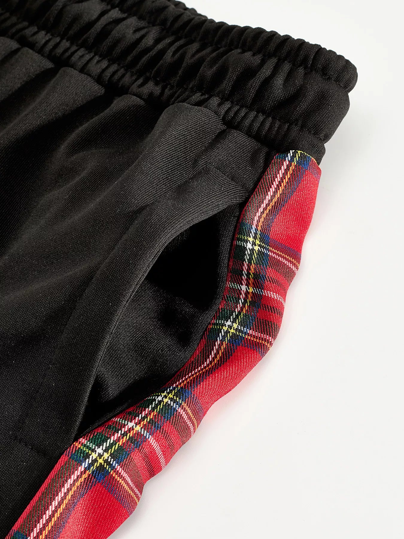 Men's Full Size Drawstring Plaid Side Stripe Pants Plus Size