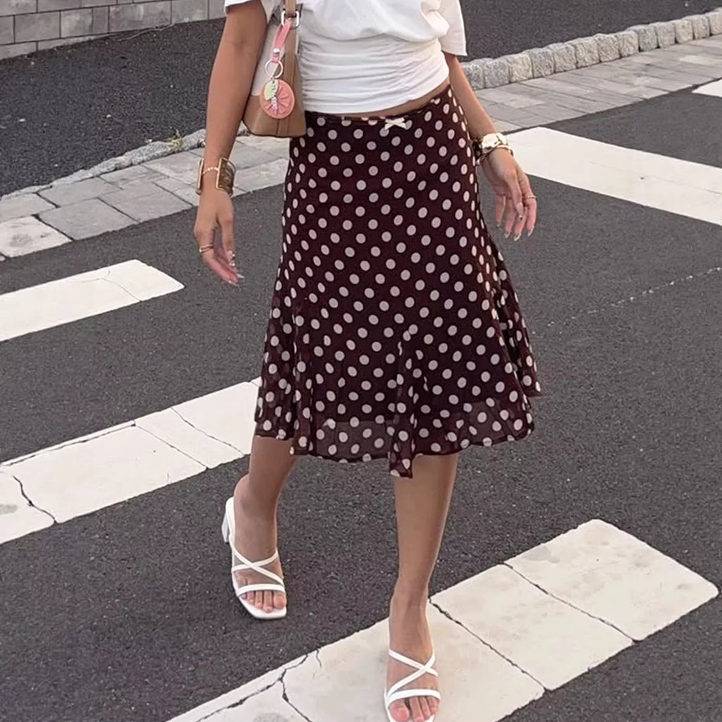 Polka Dot Midi Skirt