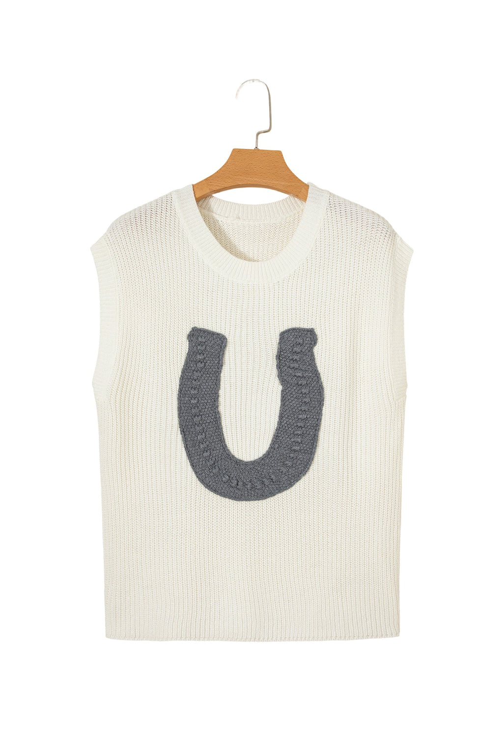 Western Horseshoe Crochet Short Sleeve Sweater