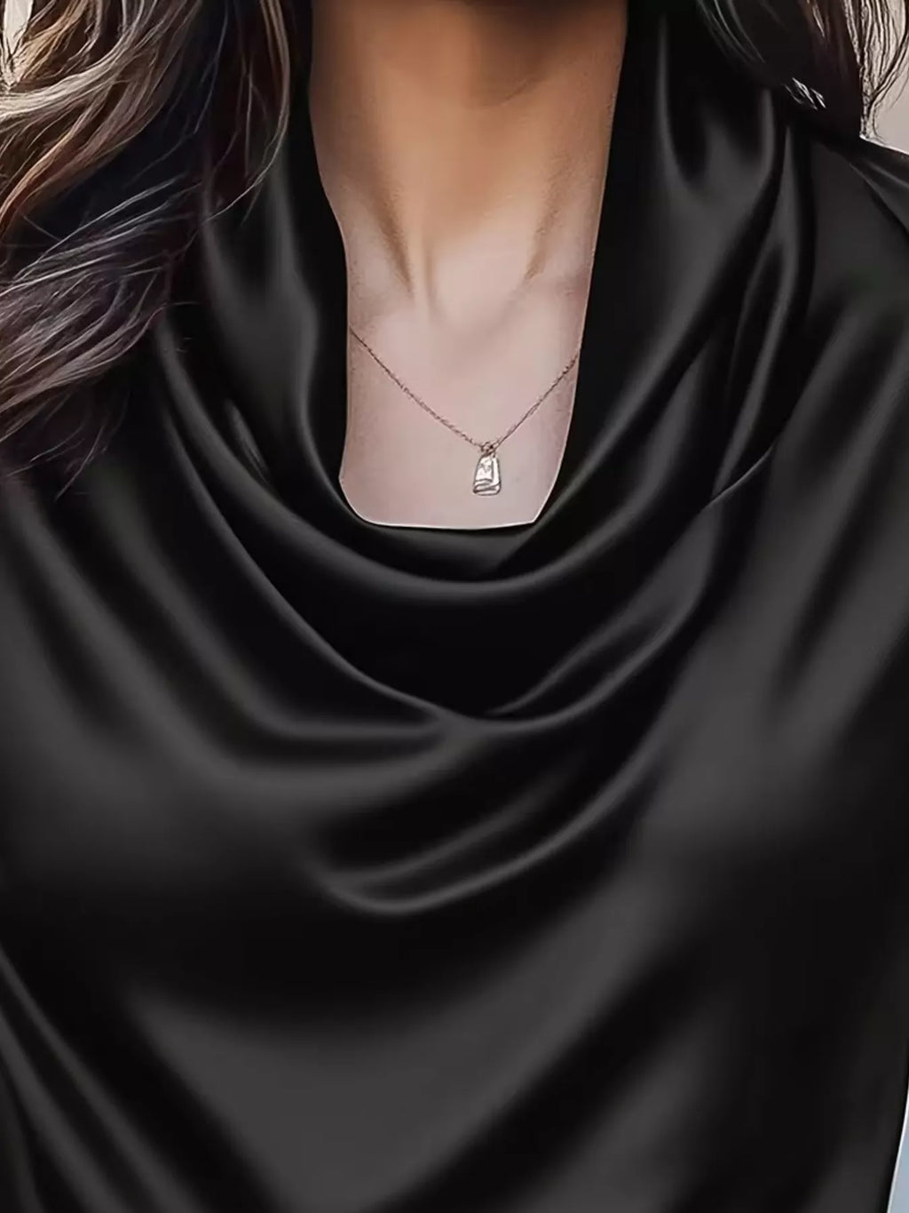 Cowl Neck Satin Blouse