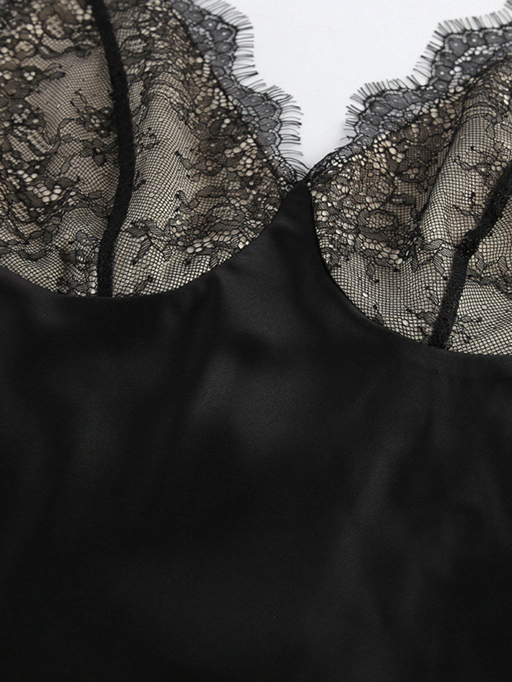 Lace Trimmed Adjustable Strap Midi Dress
