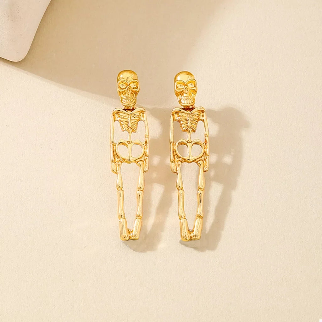 Halloween 18K Gold-Plated Skeleton Earrings