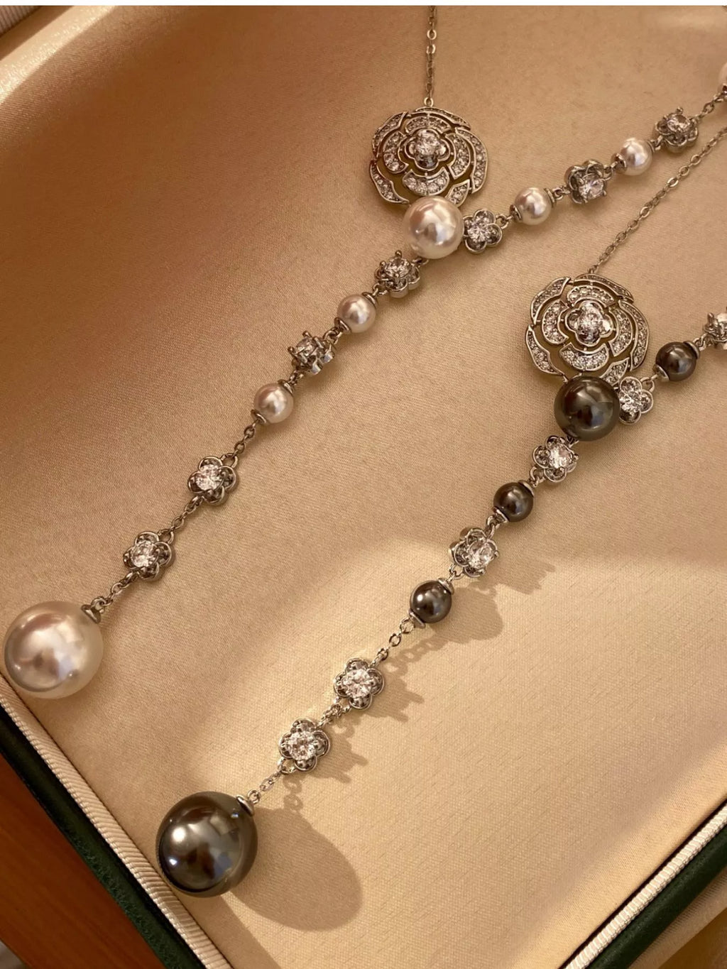 Pearl Flower Y-Necklace