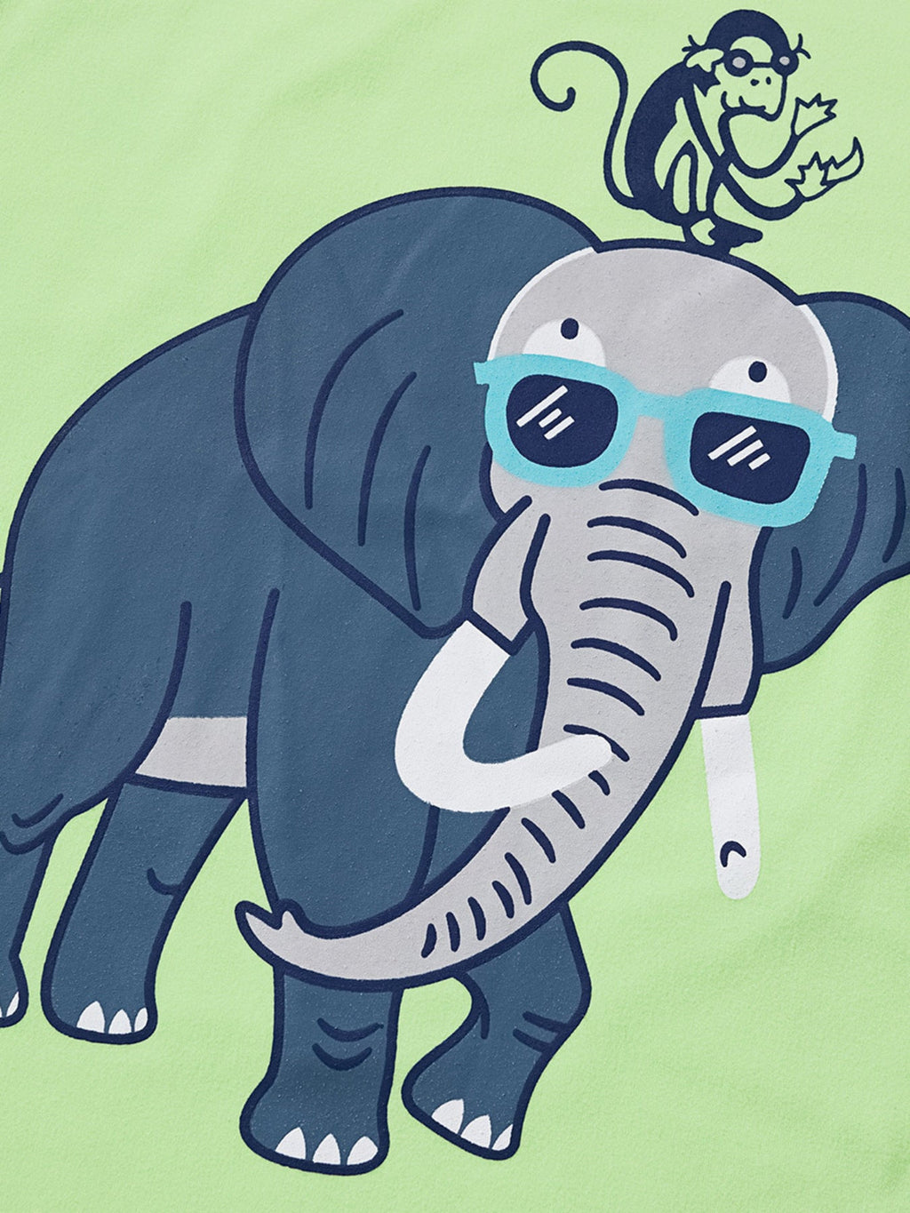 Children's Elephant Graphic Round Neck T-Shirt