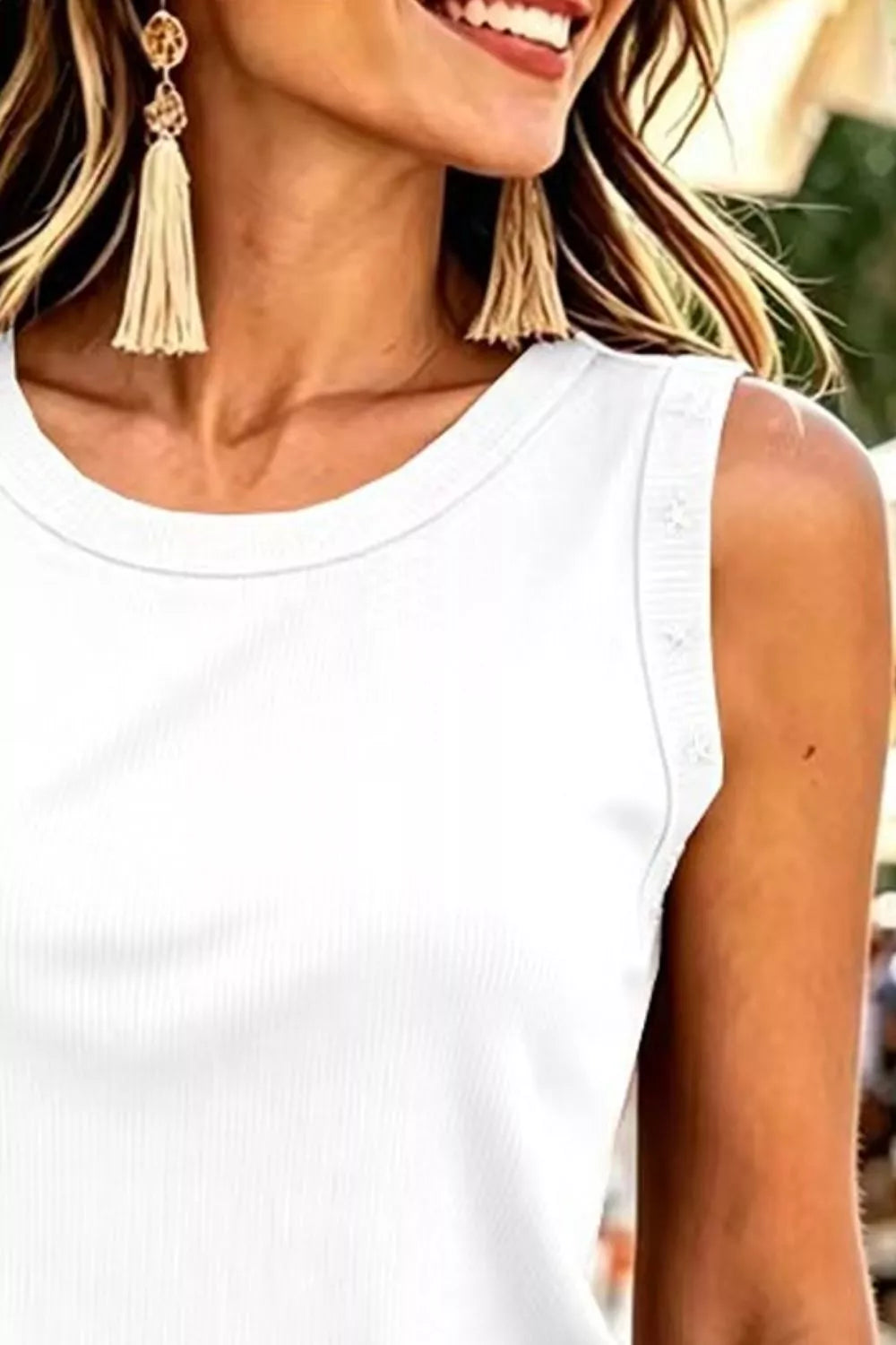 Star Detail Ribbed Tank