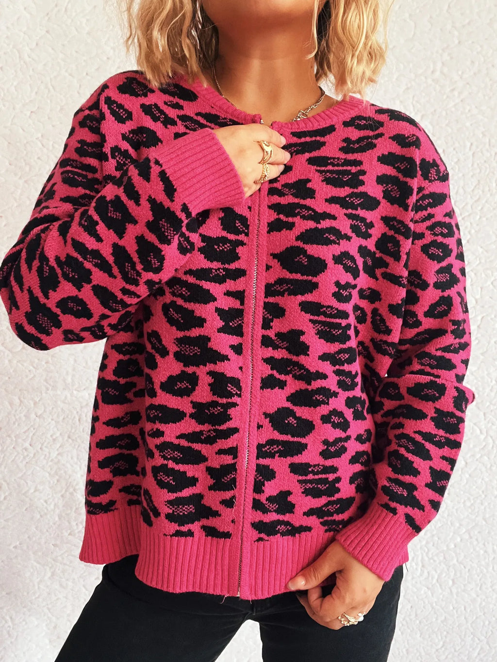 Zip Up Long Sleeve Cardigan