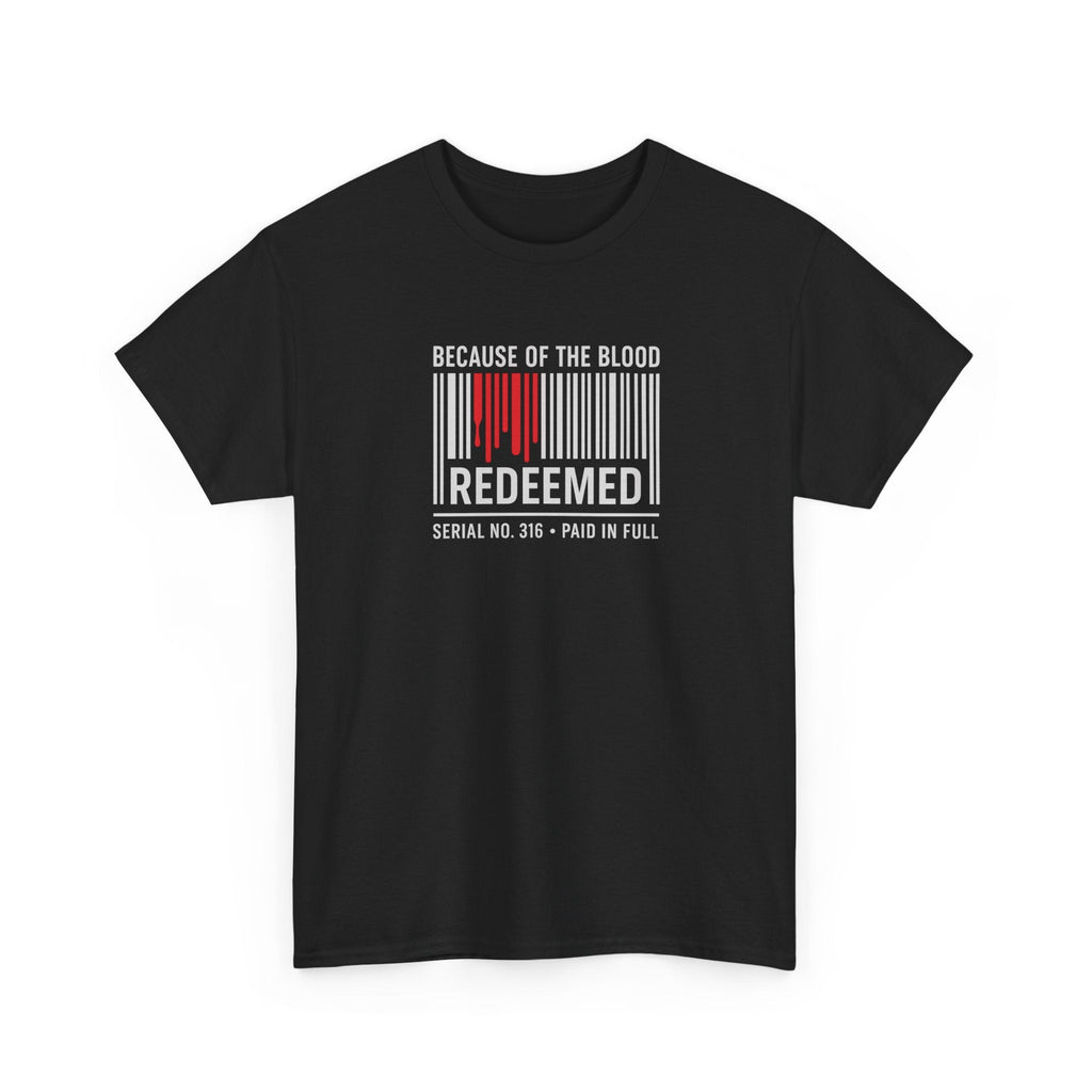 Because of the Blood Unisex Tee — Revelation 1:5 Inspirational Redemption T-Shirt