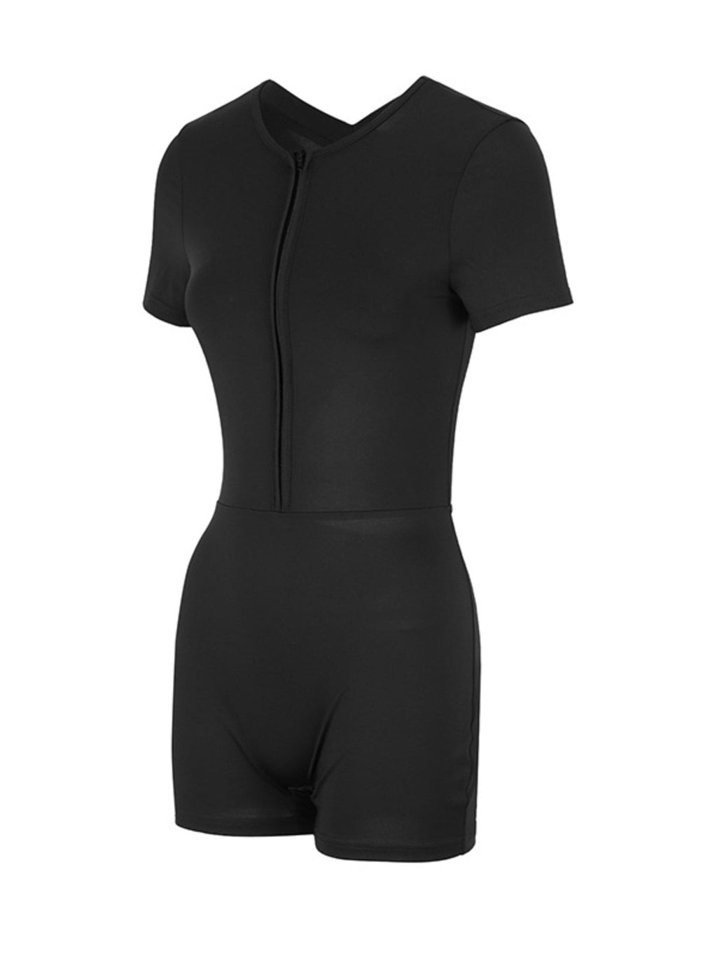Cutout Back Short Sleeve Romper
