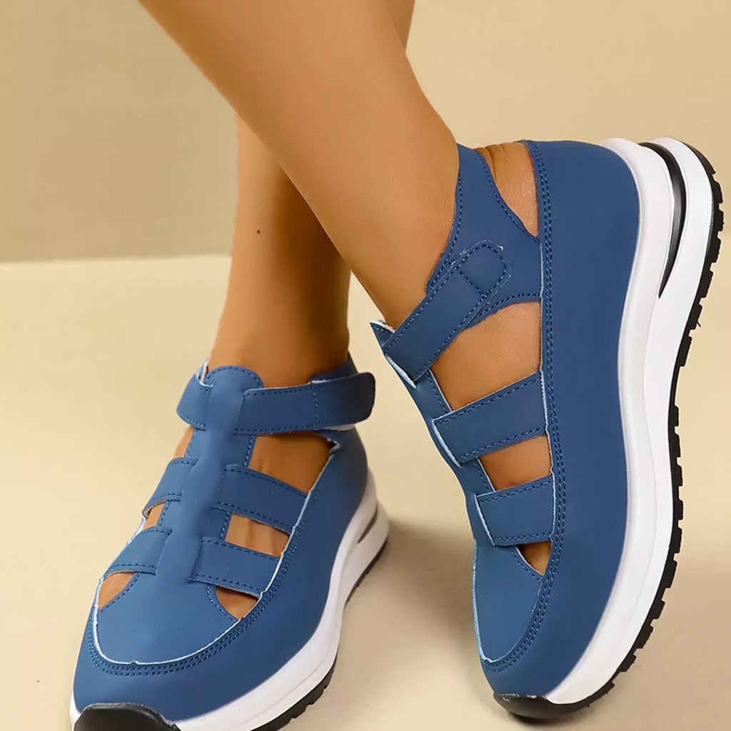 Cutout Round Toe Platform Sandals