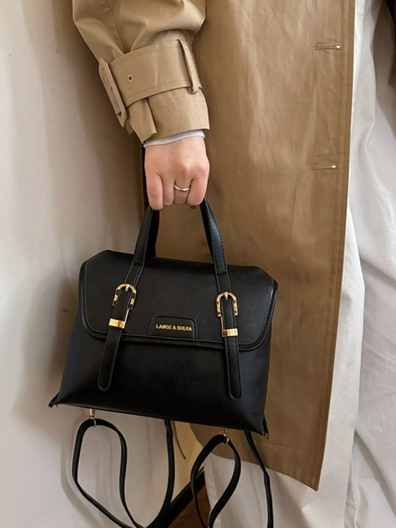 Leather Flap Backpack Bag