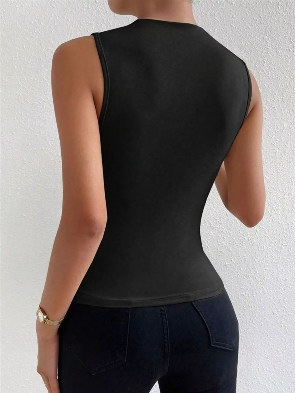 Ruched Solid Color Tank