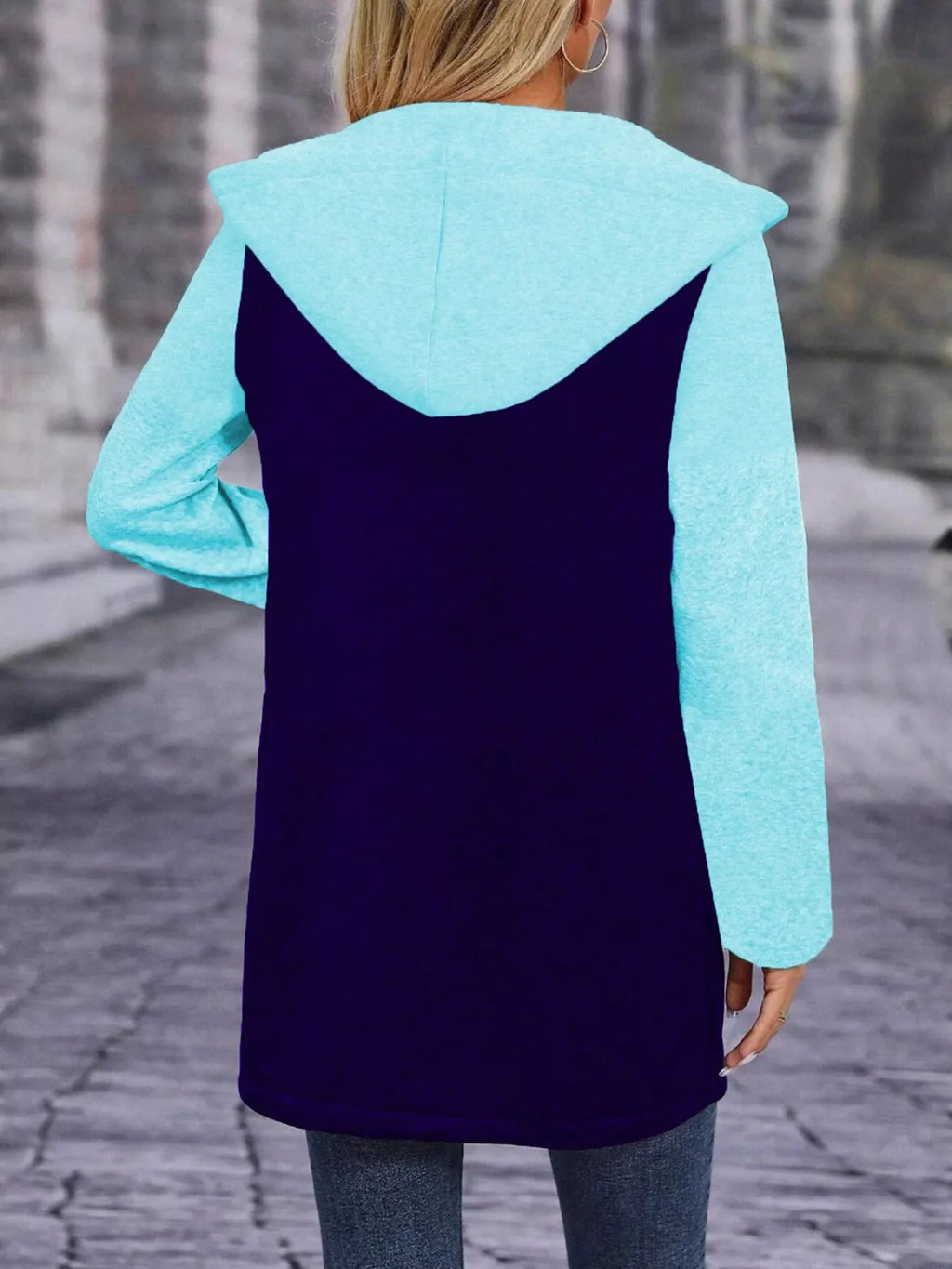 Full Size Zip Up Hooded Longline Outerwear Plus Size