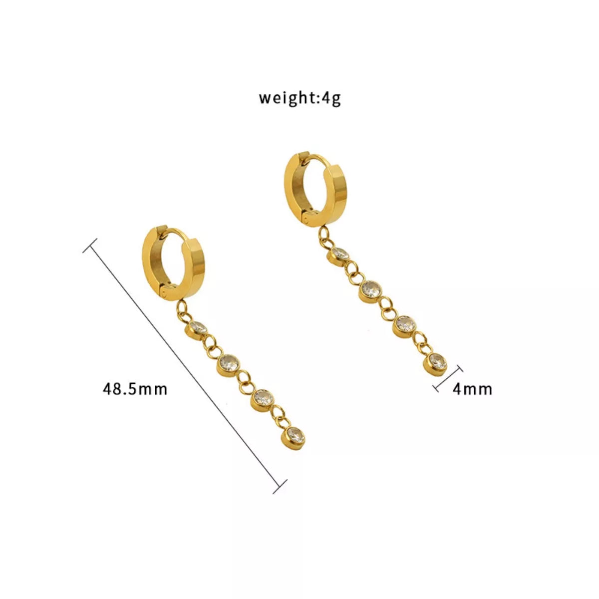 18K Gold-Plated Hoop Drop Earrings