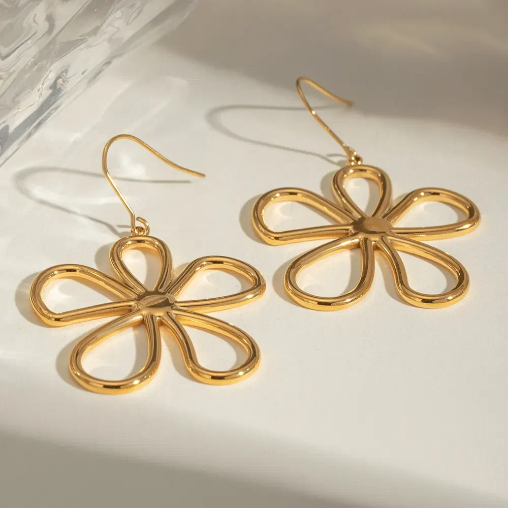 18K Gold-Plated Flower Earrings