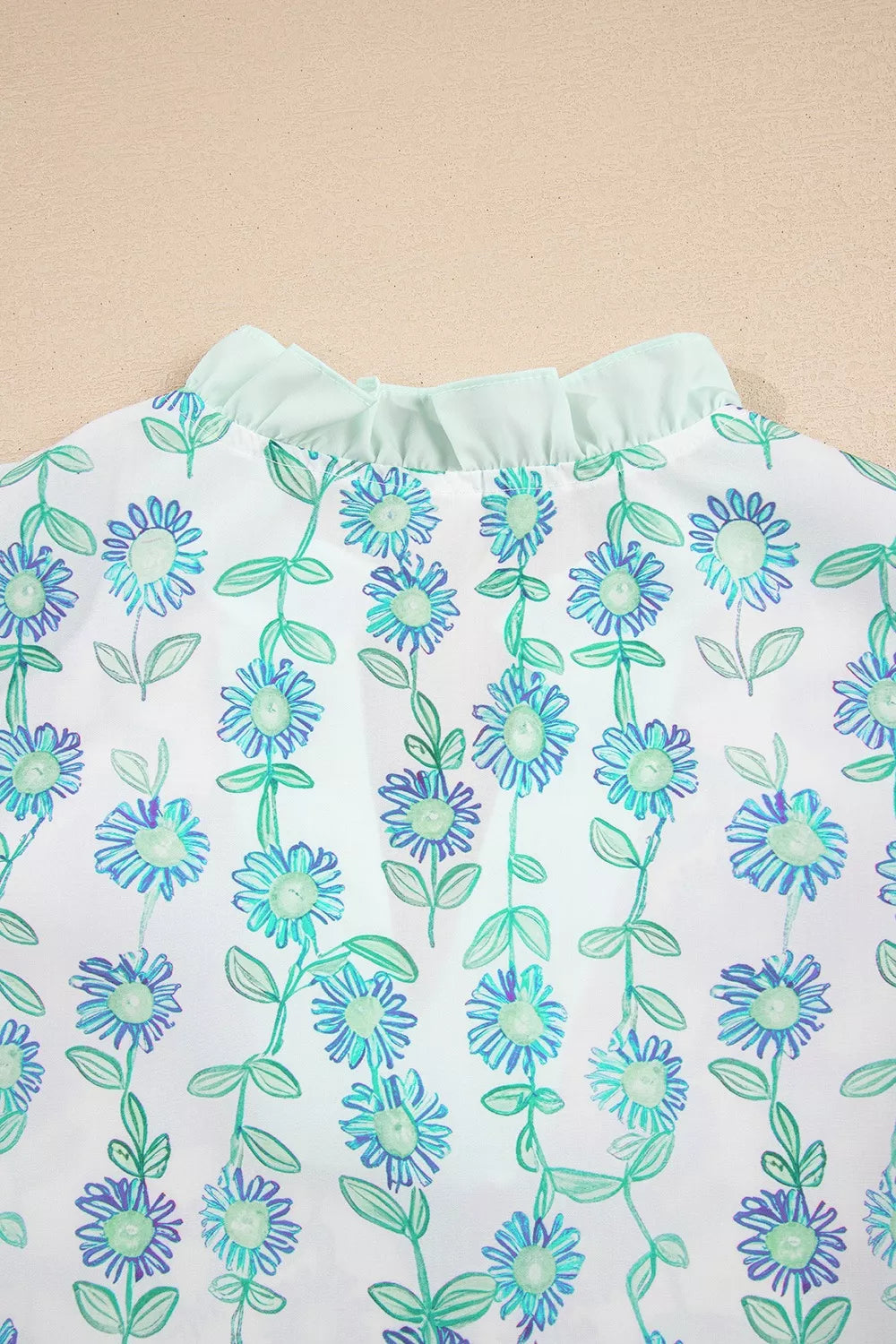 Floral Print Ruffle Sleeve Blouse