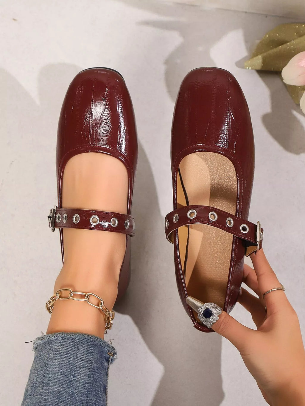 Round Toe Mary Jane Loafers