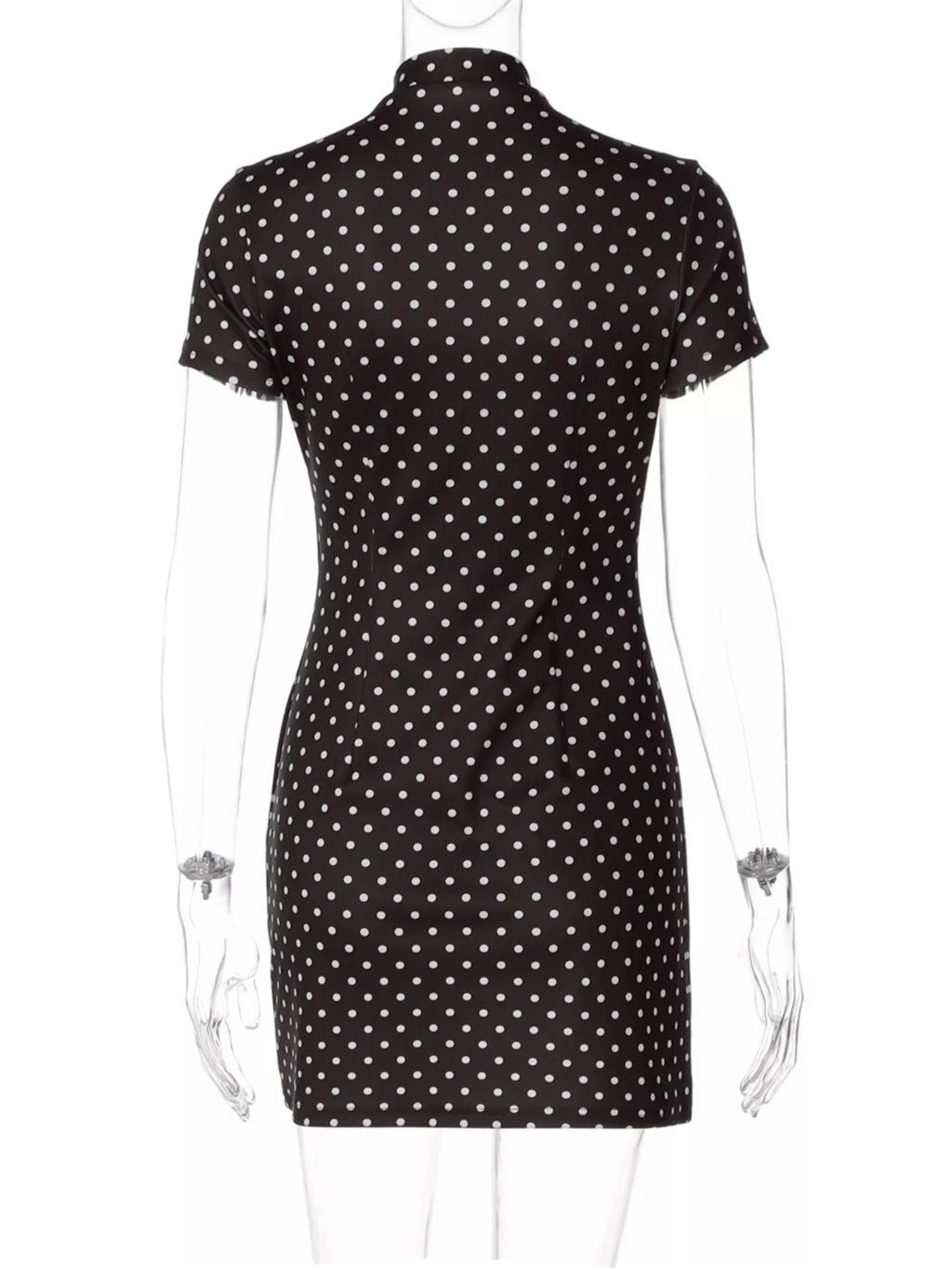 Polka Dot Cut-Out Front Mini Dress