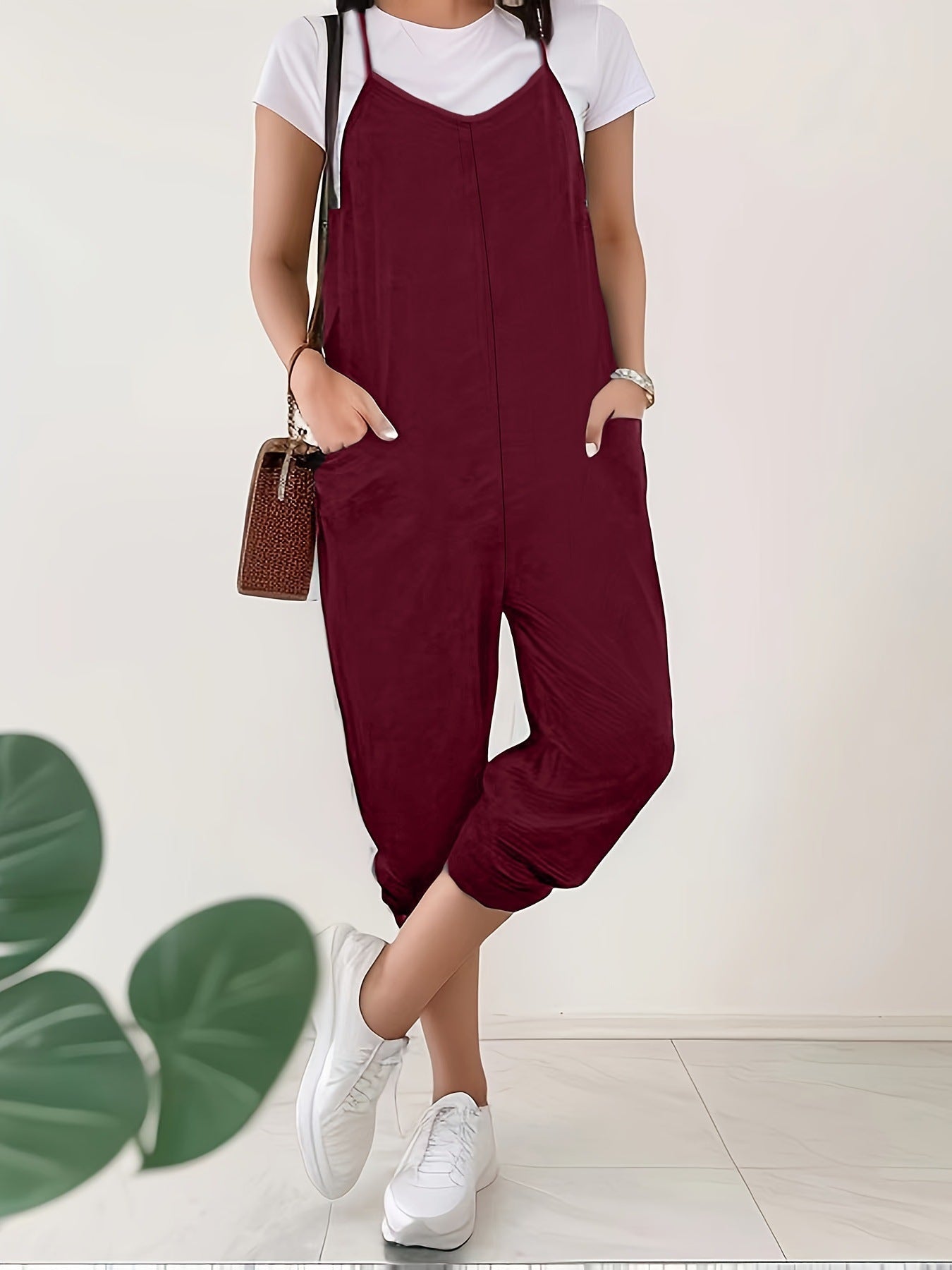 Casual Loose Fit Spaghetti Strap Jumpsuit