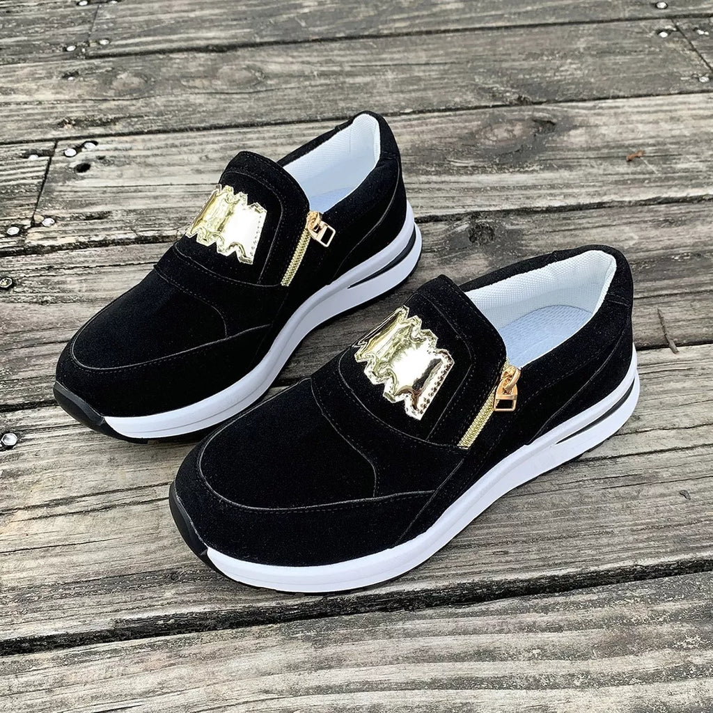 Round Toe Platform Slip-Ons