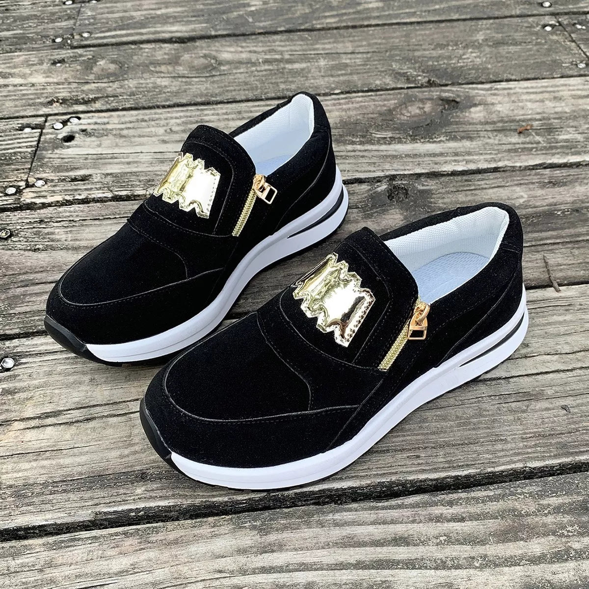Round Toe Platform Slip-Ons