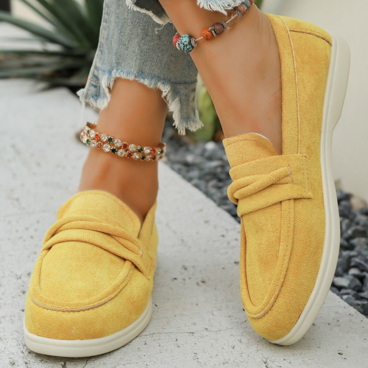 Round Toe Slip-Ons
