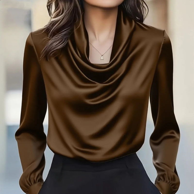 Women's Elegant Draped Neck Blouse