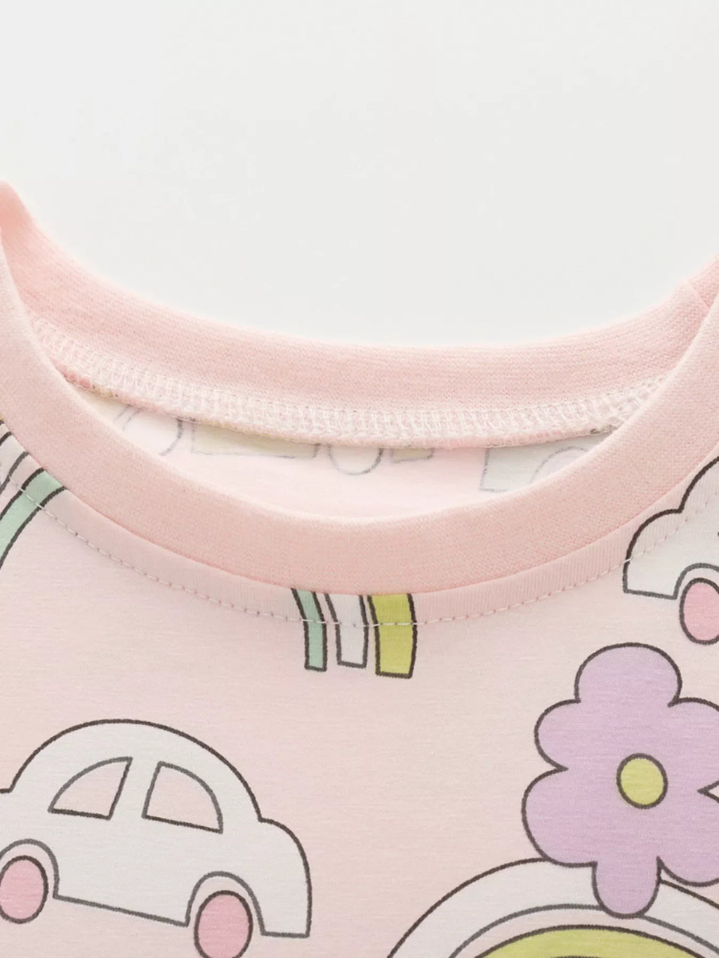 Children's Cute Cartoon Car Print Casual Dress
